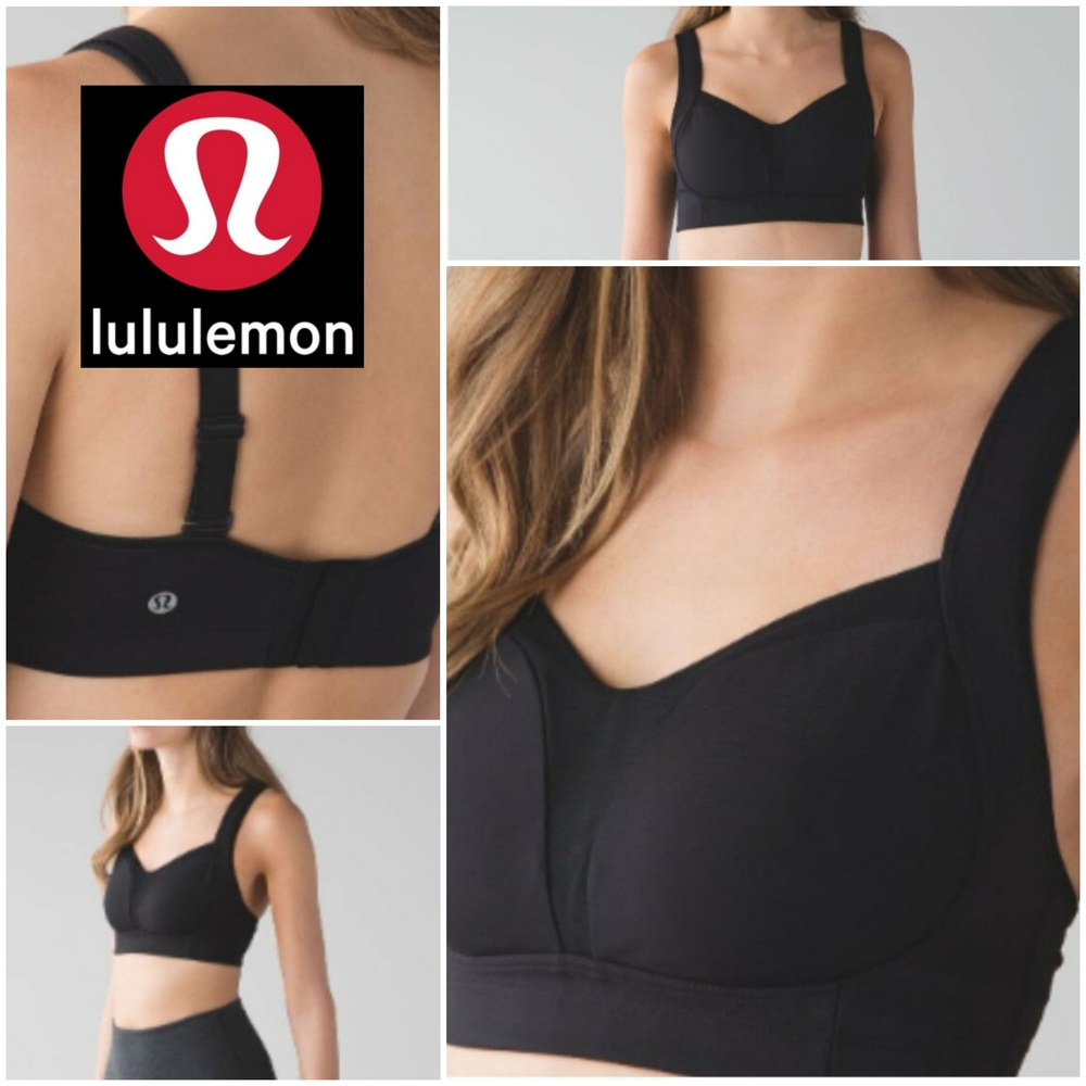 Lululemon Athletica Black "Ta Ta Tamer" High Support Bra Sz 34C